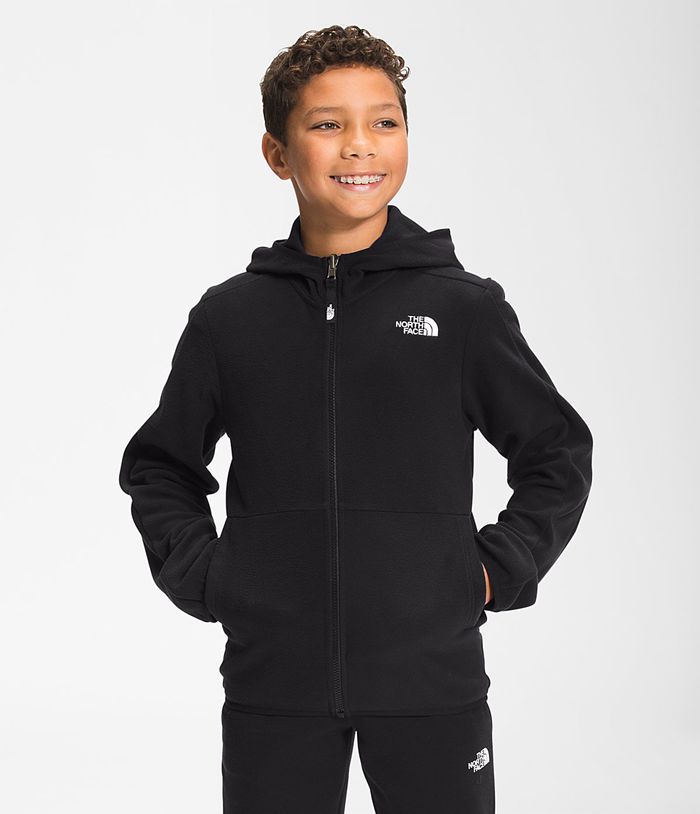 The North Face Jacket Youth Glacier Full Zip Hoodie Black - Boys - Thailand JRHYO-6892